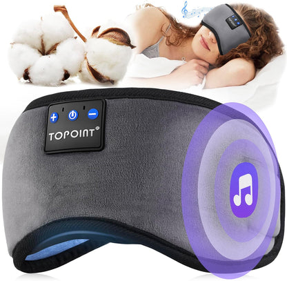 Sleep Mask with Headphones Bluetooth 5.4 Wireless, Sleep Headphones Earphones Earbuds with Microphone HD Speakers Music, Blackout Eye Mask for Sleeping Travel Meditation Men Women Cool Gadgets