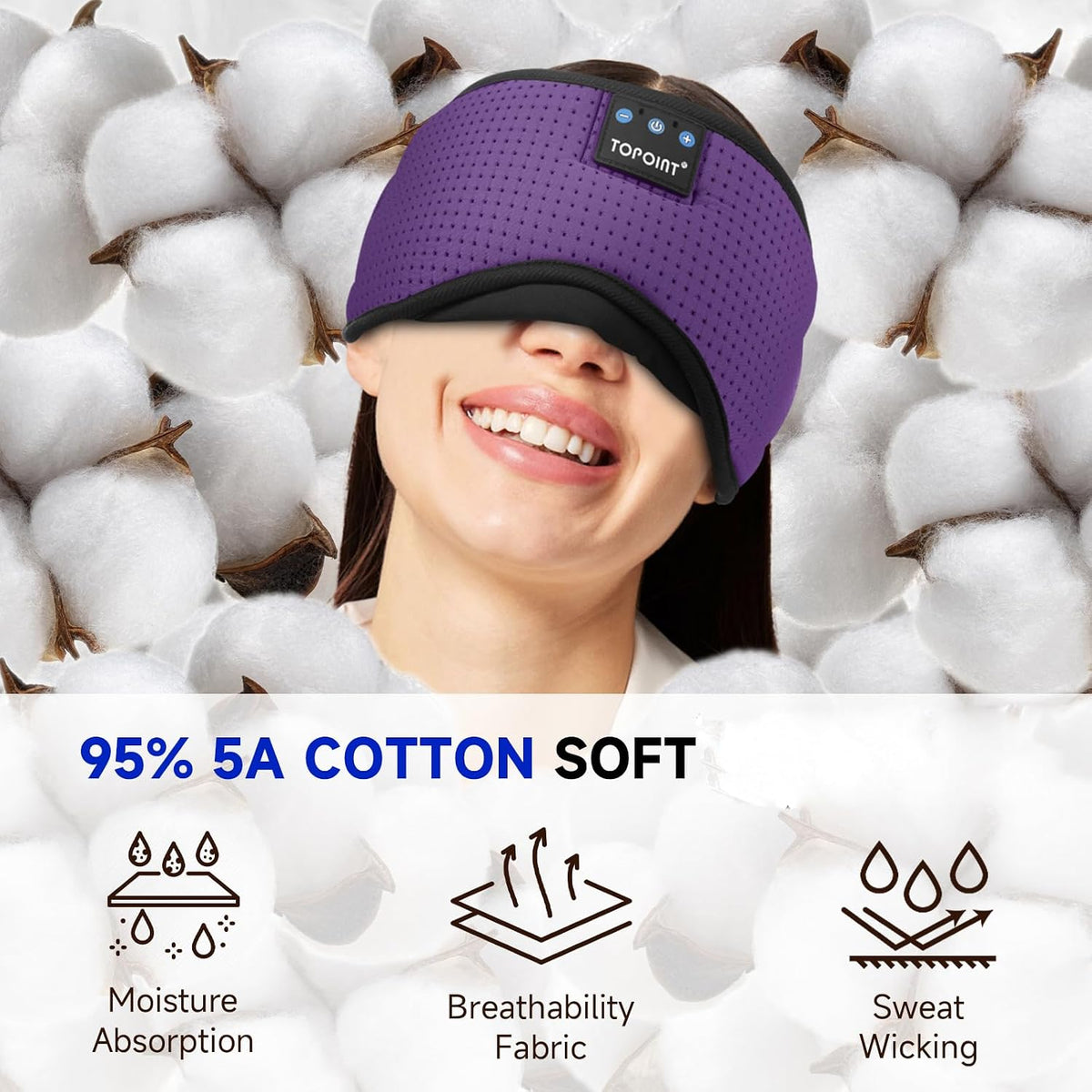 Sleep Mask with Headphones Bluetooth 5.4 Wireless, Sleep Headphones Earphones Earbuds with Microphone HD Speakers Music, Blackout Eye Mask for Sleeping Travel Meditation Men Women Cool Gadgets