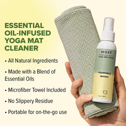 Yoga Mat Cleaner Spray, Rosemary & Lemon Essential Oils, 4oz