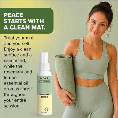 Yoga Mat Cleaner Spray, Rosemary & Lemon Essential Oils, 4oz