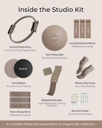 Pilates Kit | Pilates Equipment Set for Home Workouts | Accessories & Guide