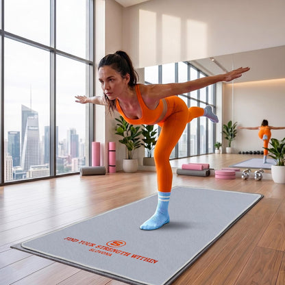 Upgraded Yoga Mat Towel with Bonus Grip Socks, Rose Pink