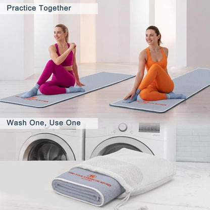 Upgraded Yoga Mat Towel with Bonus Grip Socks, Rose Pink