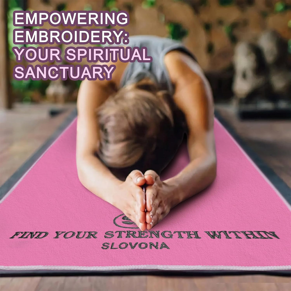 Upgraded Yoga Mat Towel with Bonus Grip Socks, Rose Pink