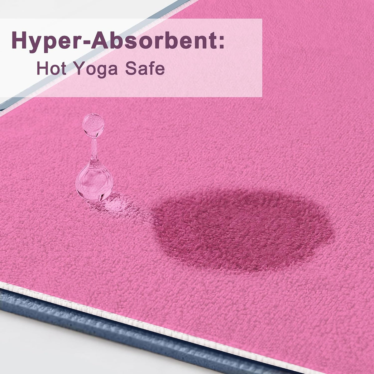 Upgraded Yoga Mat Towel with Bonus Grip Socks, Rose Pink
