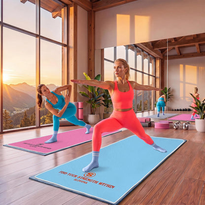 Upgraded Yoga Mat Towel with Bonus Grip Socks, Rose Pink