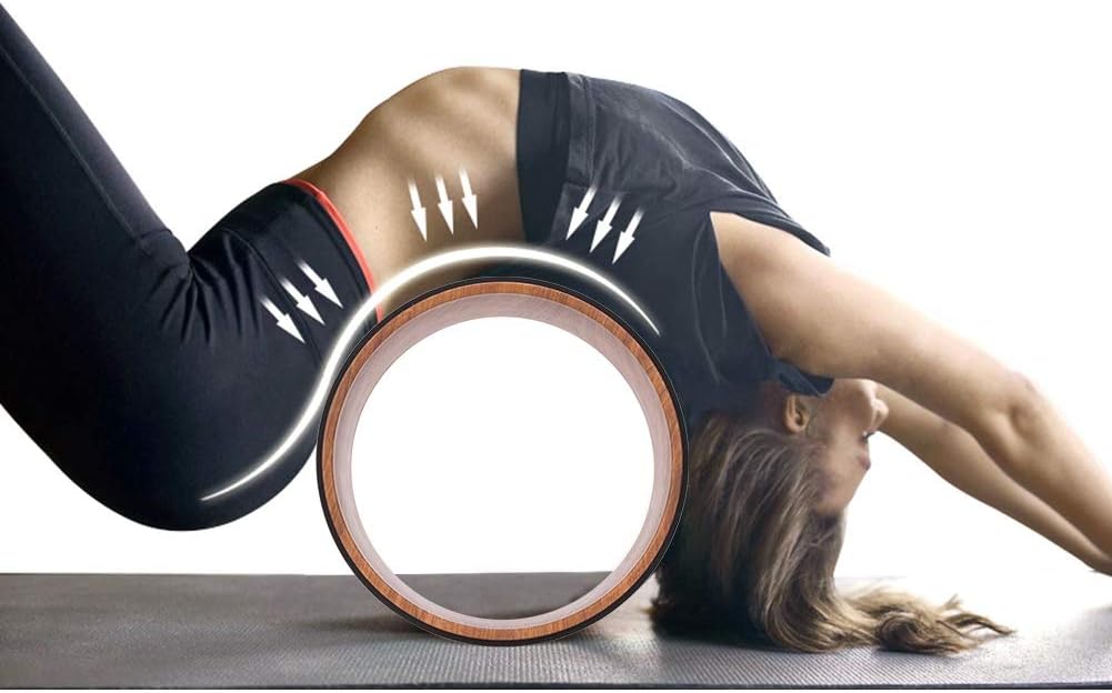 High Density PU Rubber Yoga Wheel for Stretching and Flexibility to Help Back Aches and Tension, Tear, Flexible Roller Designed, Extend Premium Back Roller