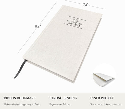 The Gratitude Journal for More Happiness, Optimism, Affirmation & Reflection - An Effective Manifestation Guide Journal, Undated Daily Journals for Women & Men (Beige)