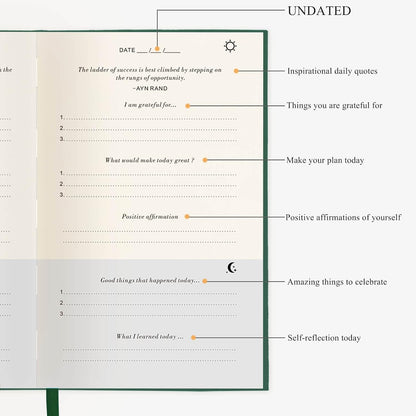 The Gratitude Journal for More Happiness, Optimism, Affirmation & Reflection - An Effective Manifestation Guide Journal, Undated Daily Journals for Women & Men (Beige)