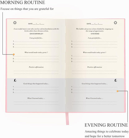 The Gratitude Journal for More Happiness, Optimism, Affirmation & Reflection - An Effective Manifestation Guide Journal, Undated Daily Journals for Women & Men (Beige)