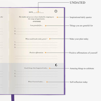 The Gratitude Journal for More Happiness, Optimism, Affirmation & Reflection - An Effective Manifestation Guide Journal, Undated Daily Journals for Women & Men (Beige)
