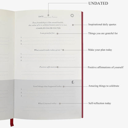 The Gratitude Journal for More Happiness, Optimism, Affirmation & Reflection - An Effective Manifestation Guide Journal, Undated Daily Journals for Women & Men (Beige)