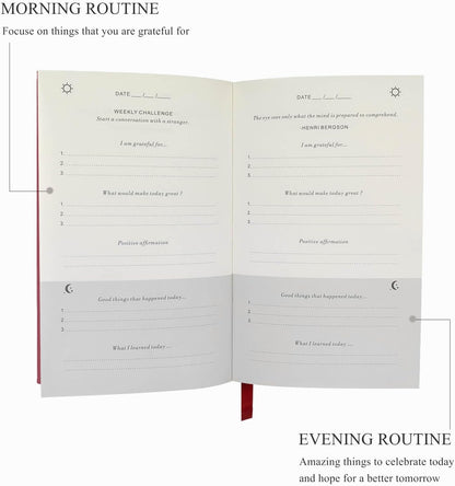 The Gratitude Journal for More Happiness, Optimism, Affirmation & Reflection - An Effective Manifestation Guide Journal, Undated Daily Journals for Women & Men (Beige)