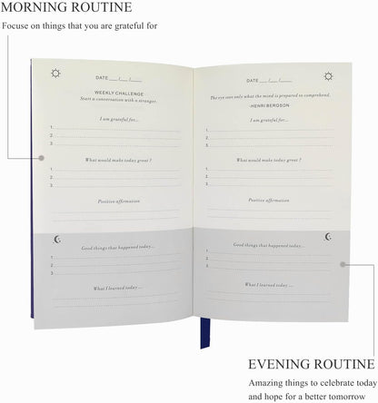 The Gratitude Journal for More Happiness, Optimism, Affirmation & Reflection - An Effective Manifestation Guide Journal, Undated Daily Journals for Women & Men (Beige)