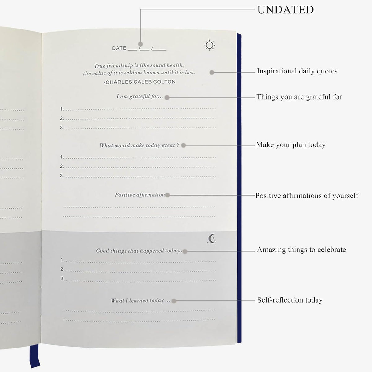 The Gratitude Journal for More Happiness, Optimism, Affirmation & Reflection - An Effective Manifestation Guide Journal, Undated Daily Journals for Women & Men (Beige)