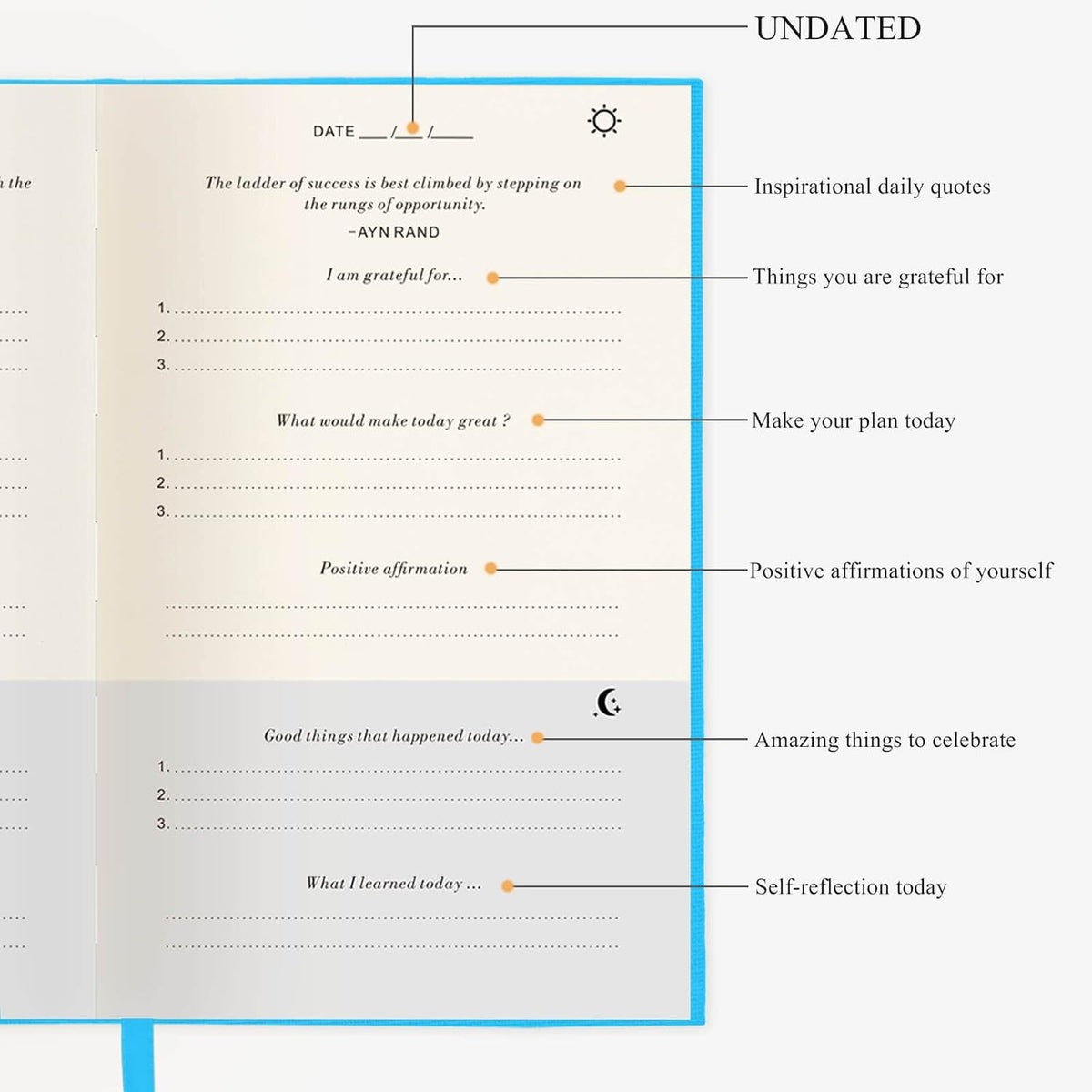 The Gratitude Journal for More Happiness, Optimism, Affirmation & Reflection - An Effective Manifestation Guide Journal, Undated Daily Journals for Women & Men (Beige)