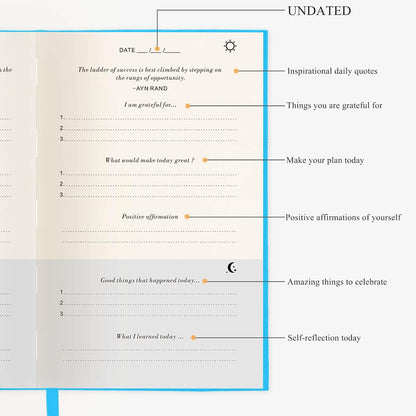 The Gratitude Journal for More Happiness, Optimism, Affirmation & Reflection - An Effective Manifestation Guide Journal, Undated Daily Journals for Women & Men (Beige)