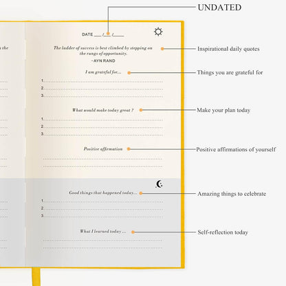 The Gratitude Journal for More Happiness, Optimism, Affirmation & Reflection - An Effective Manifestation Guide Journal, Undated Daily Journals for Women & Men (Beige)