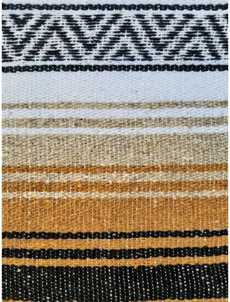 Open Road Goods Multi Color Mexican Falsa Blanket - Handwoven in Mexico - Great for The Beach, Picnics, Yoga, or a Throw! (Mint/Purple)