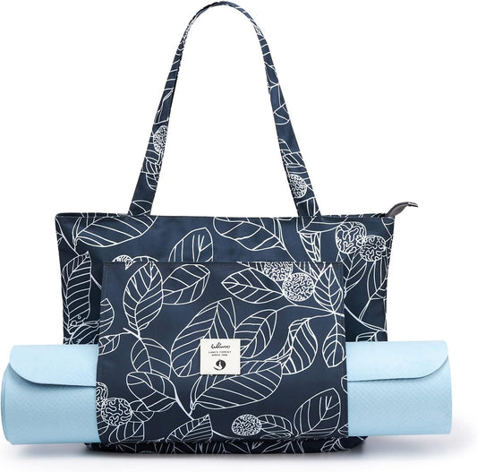 WLLWOO Yoga Mat Carrier Bag for Women Canvas Carryall Tote Gym Pilates