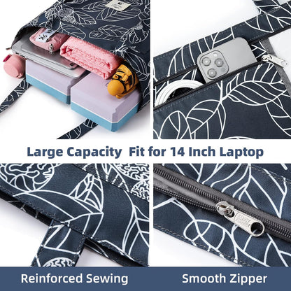 WLLWOO Yoga Mat Carrier Bag for Women Canvas Carryall Tote Gym Pilates