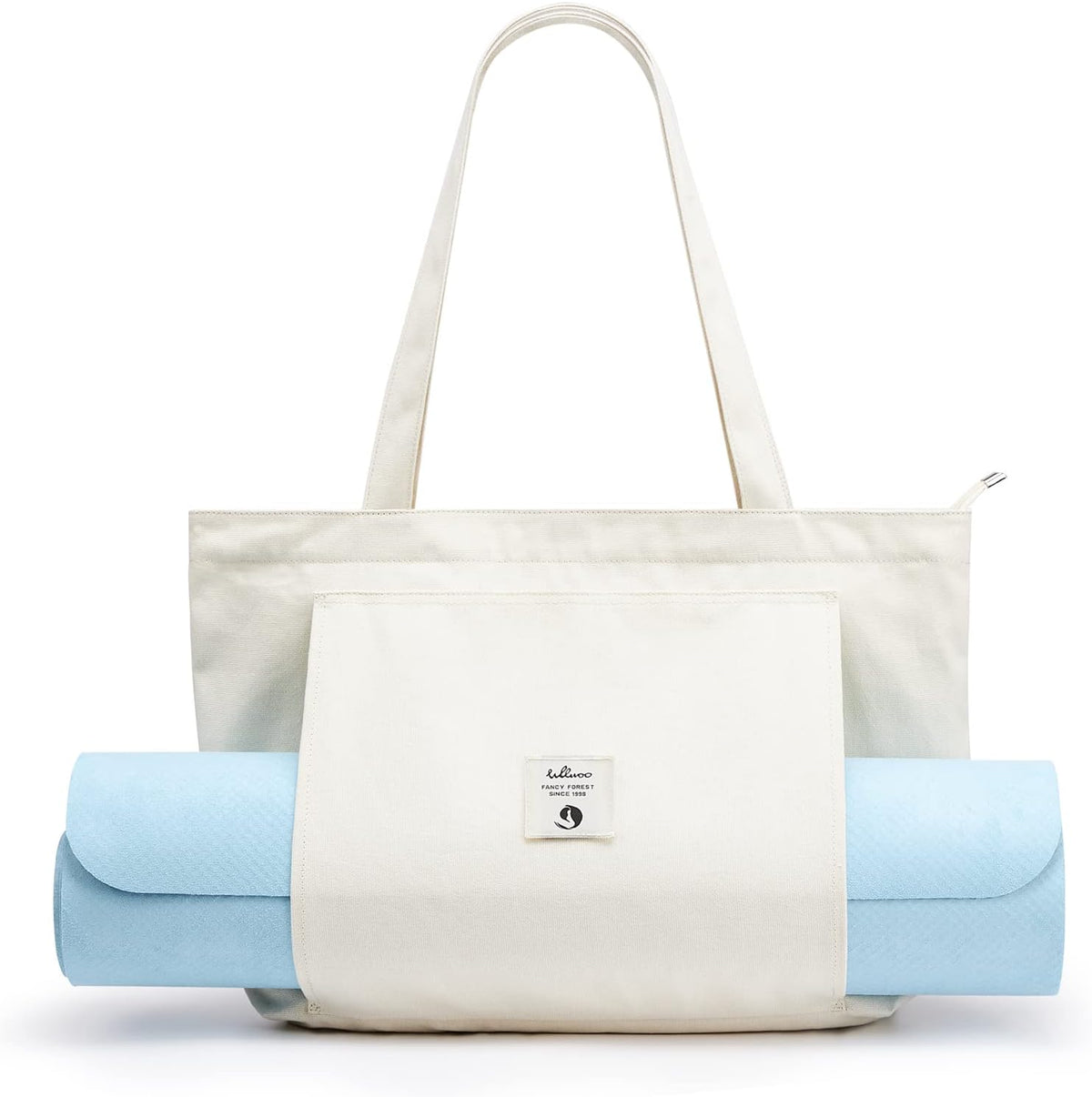 WLLWOO Yoga Mat Carrier Bag for Women Canvas Carryall Tote Gym Pilates