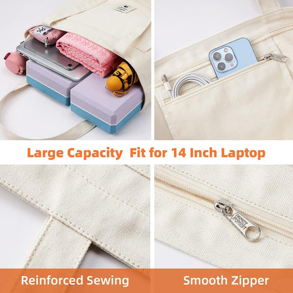 WLLWOO Yoga Mat Carrier Bag for Women Canvas Carryall Tote Gym Pilates
