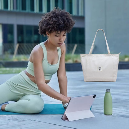 WLLWOO Yoga Mat Carrier Bag for Women Canvas Carryall Tote Gym Pilates