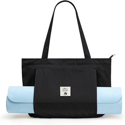 WLLWOO Yoga Mat Carrier Bag for Women Canvas Carryall Tote Gym Pilates