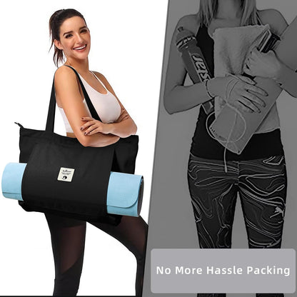 WLLWOO Yoga Mat Carrier Bag for Women Canvas Carryall Tote Gym Pilates