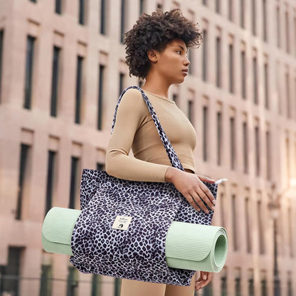 WLLWOO Yoga Mat Carrier Bag for Women Canvas Carryall Tote Gym Pilates