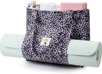 WLLWOO Yoga Mat Carrier Bag for Women Canvas Carryall Tote Gym Pilates