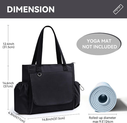 WLLWOO Yoga Mat Carrier Bag for Women Canvas Carryall Tote Gym Pilates