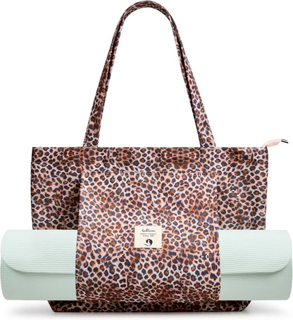 WLLWOO Yoga Mat Carrier Bag for Women Canvas Carryall Tote Gym Pilates