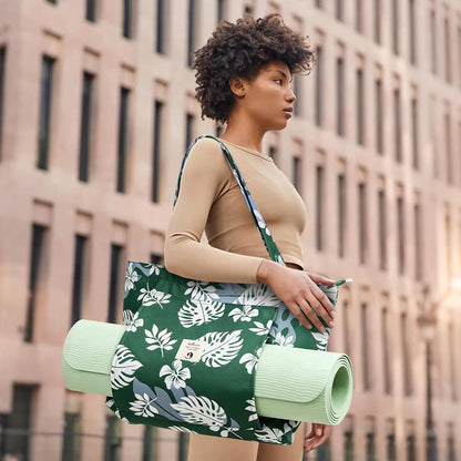 WLLWOO Yoga Mat Carrier Bag for Women Canvas Carryall Tote Gym Pilates