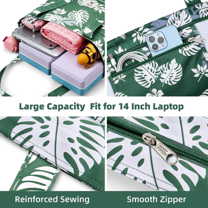 WLLWOO Yoga Mat Carrier Bag for Women Canvas Carryall Tote Gym Pilates