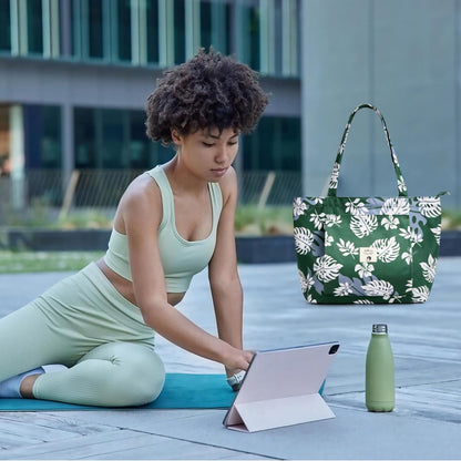 WLLWOO Yoga Mat Carrier Bag for Women Canvas Carryall Tote Gym Pilates