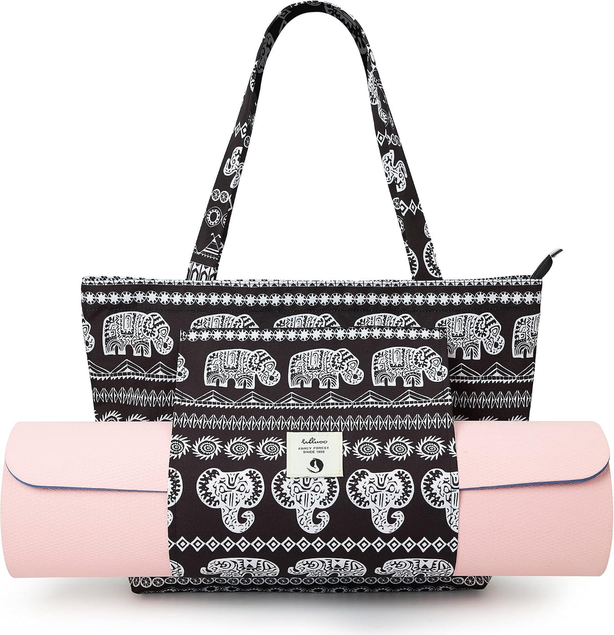 WLLWOO Yoga Mat Carrier Bag for Women Canvas Carryall Tote Gym Pilates