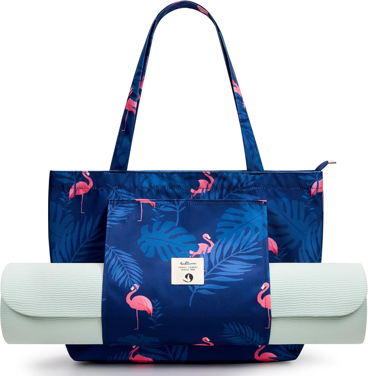 WLLWOO Yoga Mat Carrier Bag for Women Canvas Carryall Tote Gym Pilates