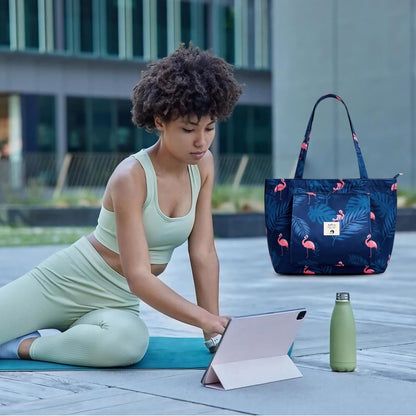 WLLWOO Yoga Mat Carrier Bag for Women Canvas Carryall Tote Gym Pilates