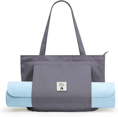 WLLWOO Yoga Mat Carrier Bag for Women Canvas Carryall Tote Gym Pilates
