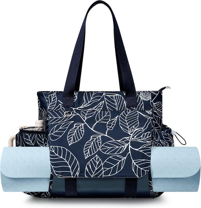 WLLWOO Yoga Mat Carrier Bag for Women Canvas Carryall Tote Gym Pilates