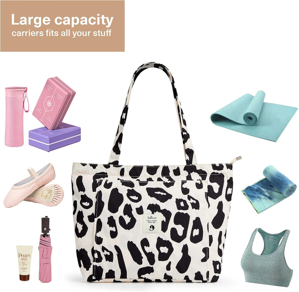 WLLWOO Yoga Mat Carrier Bag for Women Canvas Carryall Tote Gym Pilates
