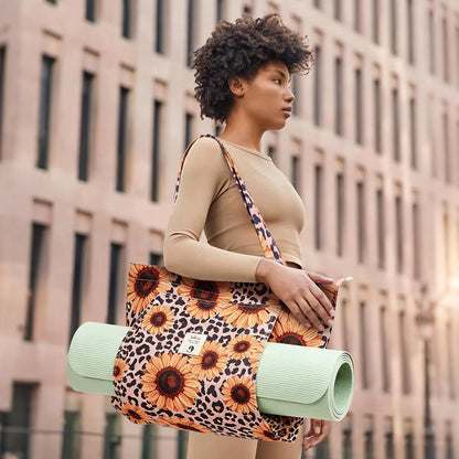 WLLWOO Yoga Mat Carrier Bag for Women Canvas Carryall Tote Gym Pilates