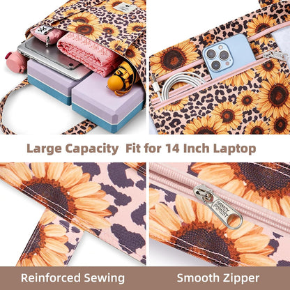 WLLWOO Yoga Mat Carrier Bag for Women Canvas Carryall Tote Gym Pilates