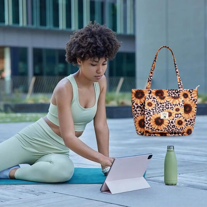 WLLWOO Yoga Mat Carrier Bag for Women Canvas Carryall Tote Gym Pilates
