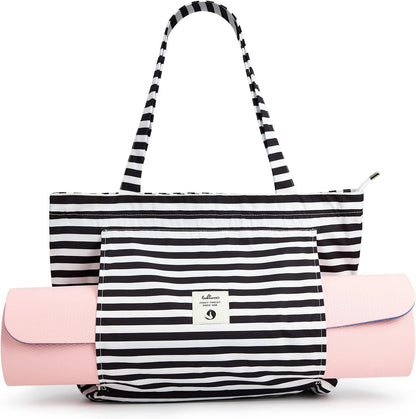 WLLWOO Yoga Mat Carrier Bag for Women Canvas Carryall Tote Gym Pilates