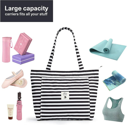 WLLWOO Yoga Mat Carrier Bag for Women Canvas Carryall Tote Gym Pilates