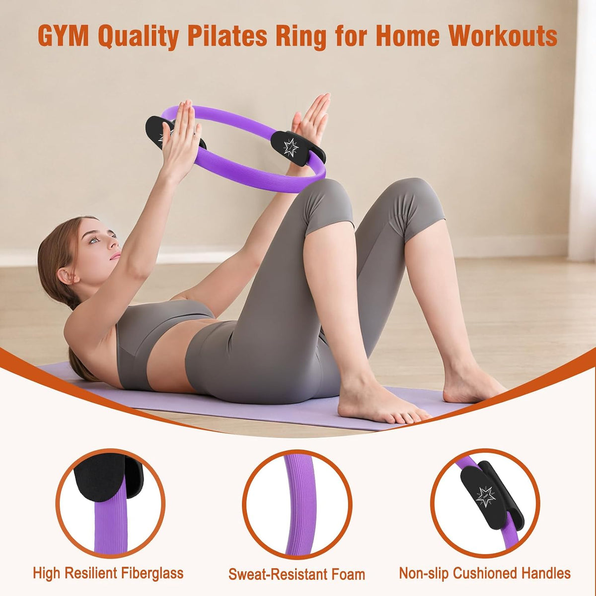 Pilates Kit Equipment, Pilates Ring and Ball for Women Home Workout
