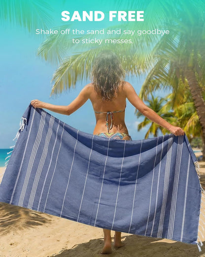 Turkish Beach Towels Vacation Essentials Yoga Blanket Pool Workout Towel Oversized Sand Free Quick Dry Lightweight Meditation Supplies Mat Cover Surf Boat River Float Accessories Gym Excise Stuff